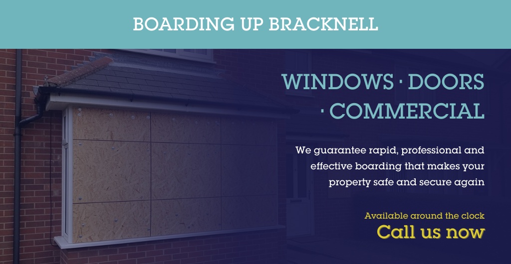 Boarding Up Bracknell fitting exterior plywood over a broken window